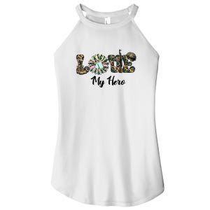 Camo Love My Hero Veteran Dad Gift Father's Day Women's Perfect Tri Rocker Tank