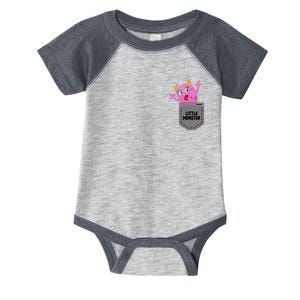 Cute Little Monster Pocket Logo Infant Baby Jersey Bodysuit