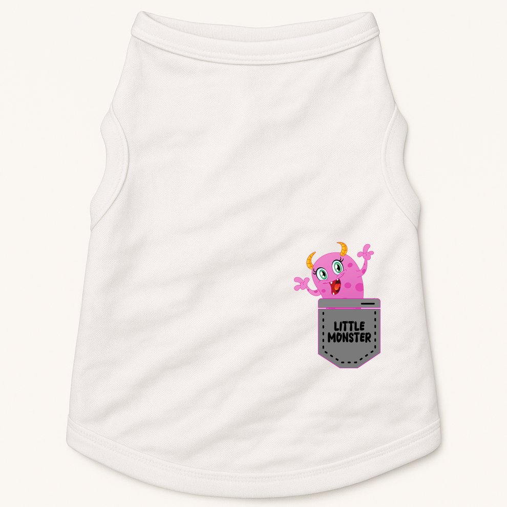 Cute Little Monster Pocket Logo Doggie Tank