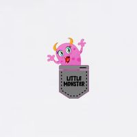 Cute Little Monster Pocket Logo Hoodie