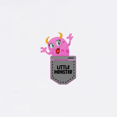Cute Little Monster Pocket Logo T-Shirt
