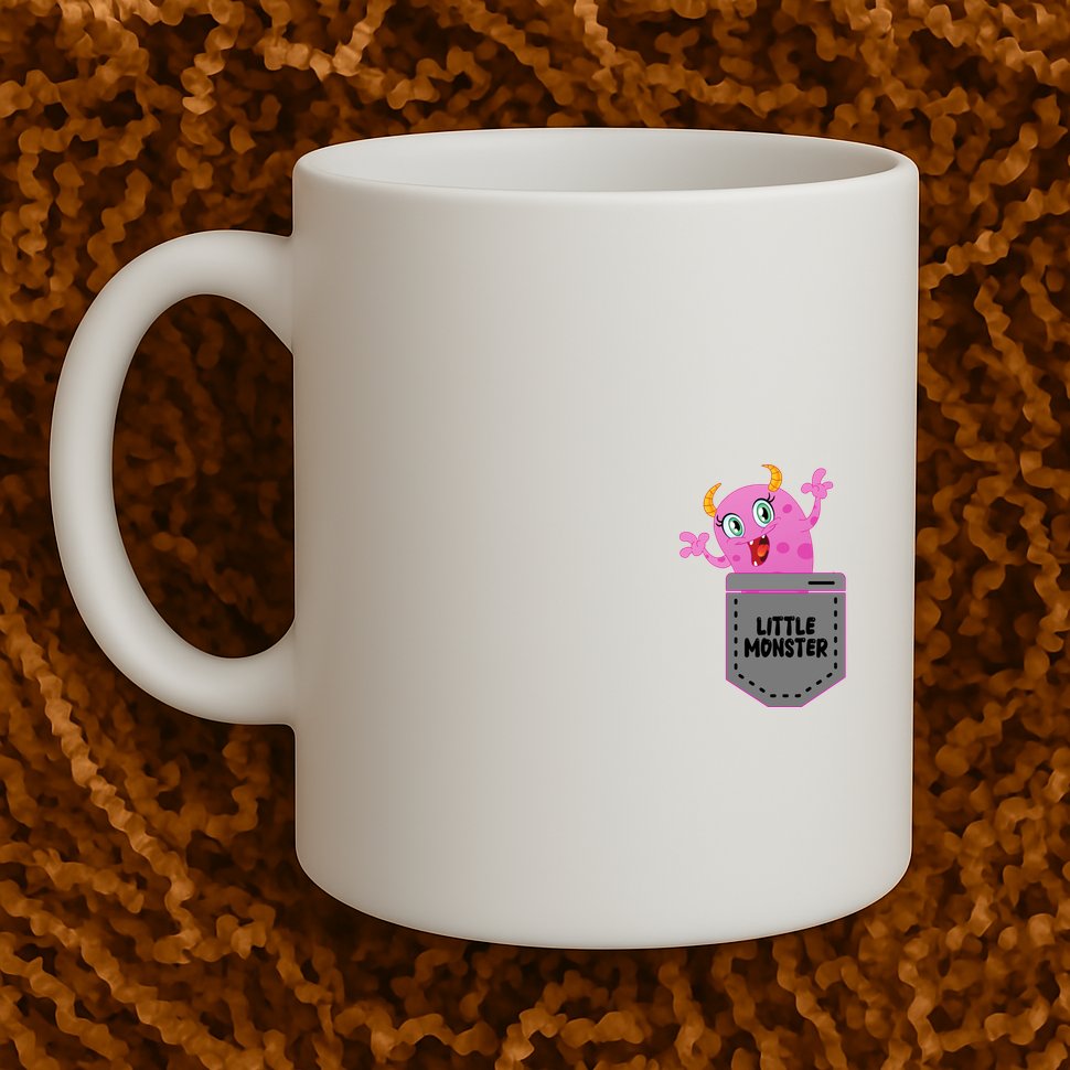 Cute Little Monster Pocket Logo Mug
