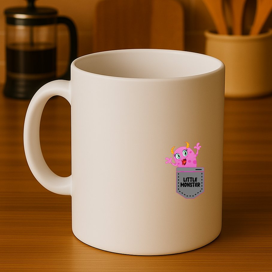 Cute Little Monster Pocket Logo Mug