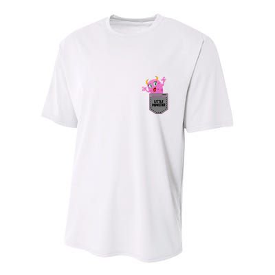 Cute Little Monster Pocket Logo Youth Performance Sprint T-Shirt