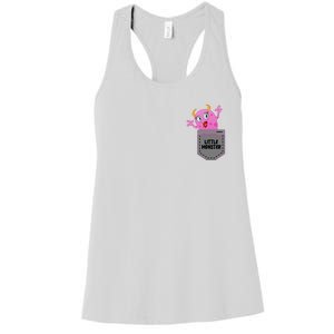 Cute Little Monster Pocket Logo Women's Racerback Tank