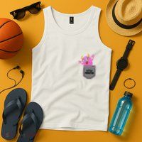 Cute Little Monster Pocket Logo Tank Top