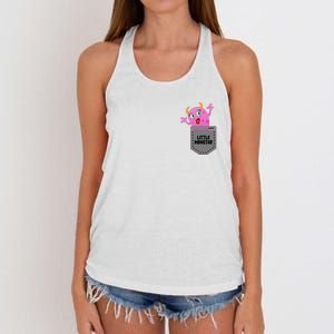 Cute Little Monster Pocket Logo Women's Knotted Racerback Tank