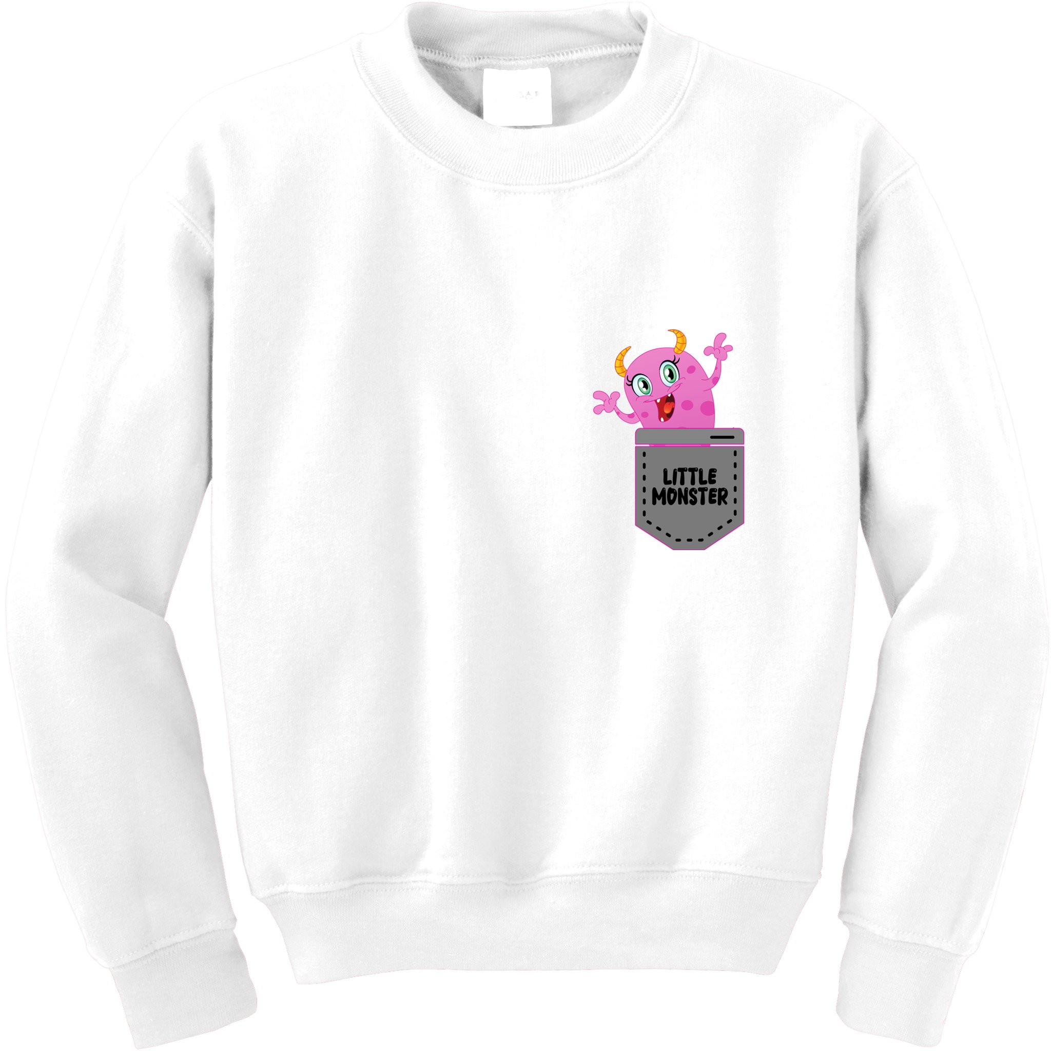 Cute Little Monster Pocket Logo Kids Sweatshirt