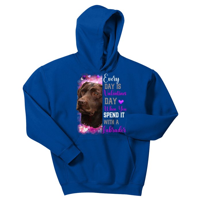 Chocolate Labrador Mom Funny Valentines Day Dog Lovers Brown Gift Kids Hoodie