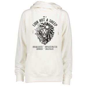 Conservative Lion Not A Sheep Womens Funnel Neck Pullover Hood