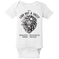 Conservative Lion Not A Sheep Baby Bodysuit