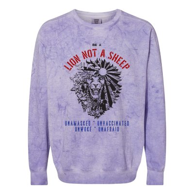 Conservative Lion Not A Sheep Colorblast Crewneck Sweatshirt