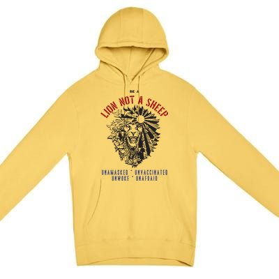 Conservative Lion Not A Sheep Premium Pullover Hoodie