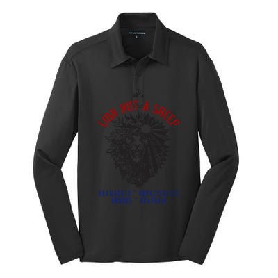 Conservative Lion Not A Sheep Silk Touch Performance Long Sleeve Polo