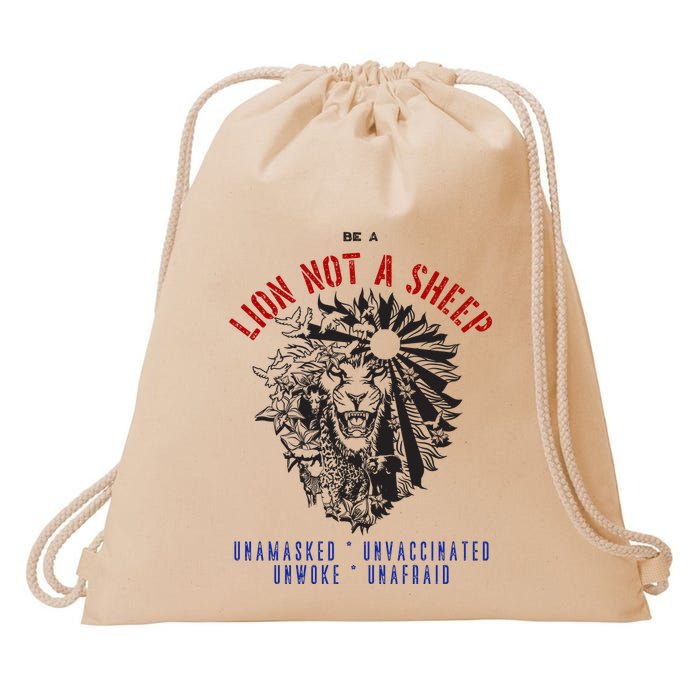 Conservative Lion Not A Sheep Drawstring Bag
