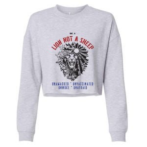 Conservative Lion Not A Sheep Cropped Pullover Crew