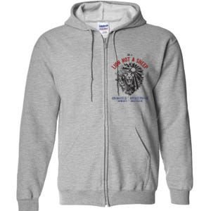 Conservative Lion Not A Sheep Full Zip Hoodie