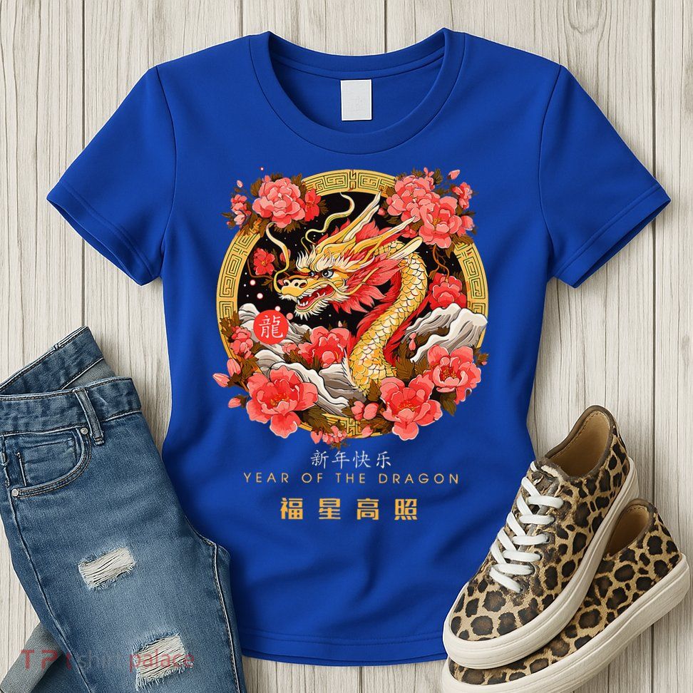 Chinese Lunar New Year 2024 Year of the Dragon Zodiac Sign  Womens T-Shirt