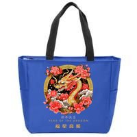 Chinese Lunar New Year 2024 Year of the Dragon Zodiac Sign  Zip Tote Bag