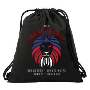 Conservative Lion Not A Sheep Drawstring Bag