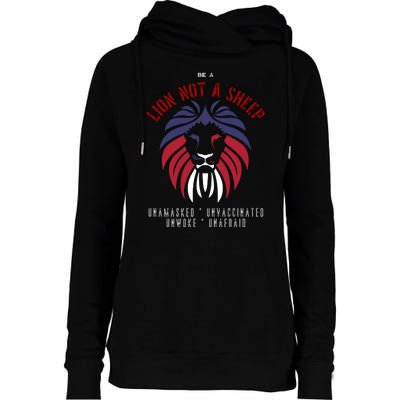 Conservative Lion Not A Sheep Womens Funnel Neck Pullover Hood