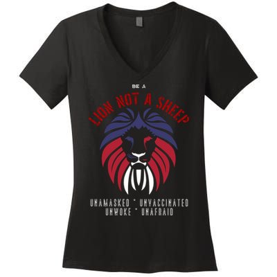 Conservative Lion Not A Sheep Women's V-Neck T-Shirt