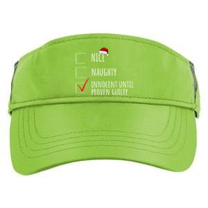 Christmas List Nice Naughty Innocent Until Proven Guilty Cute Gift Adult Drive Performance Visor