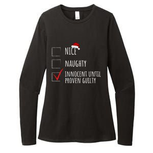 Christmas List Nice Naughty Innocent Until Proven Guilty Cute Gift Womens CVC Long Sleeve Shirt