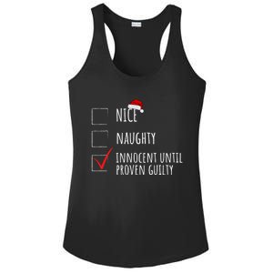 Christmas List Nice Naughty Innocent Until Proven Guilty Cute Gift Ladies PosiCharge Competitor Racerback Tank