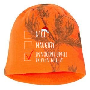 Christmas List Nice Naughty Innocent Until Proven Guilty Cute Gift Kati - Camo Knit Beanie