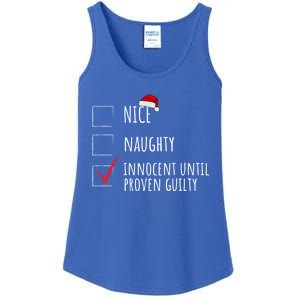 Christmas List Nice Naughty Innocent Until Proven Guilty Cute Gift Ladies Essential Tank