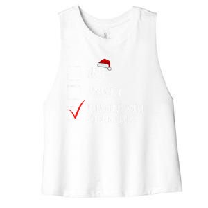 Christmas List Nice Naughty Innocent Until Proven Guilty Cute Gift Women's Racerback Cropped Tank