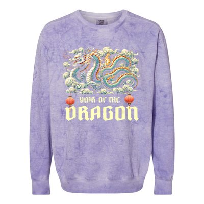 Chinese Lunar New Year 2024 Year Of The Dragon Zodiac Gift Colorblast Crewneck Sweatshirt