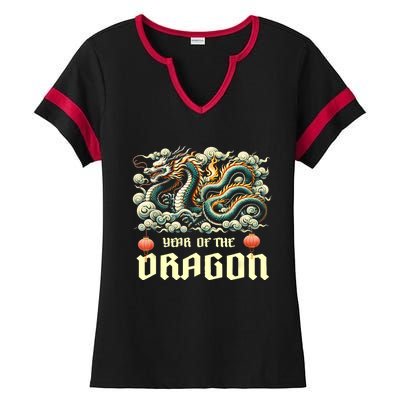 Chinese Lunar New Year 2024 Year Of The Dragon Zodiac Gift Ladies Halftime Notch Neck Tee