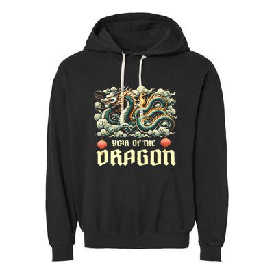 Chinese Lunar New Year 2024 Year Of The Dragon Zodiac Gift Garment-Dyed Fleece Hoodie