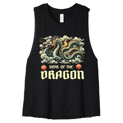 Chinese Lunar New Year 2024 Year Of The Dragon Zodiac Gift Women's Racerback Cropped Tank