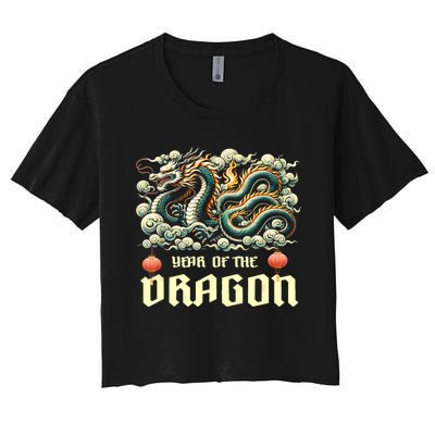 Chinese Lunar New Year 2024 Year Of The Dragon Zodiac Gift Women's Crop Top Tee