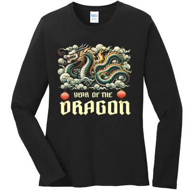 Chinese Lunar New Year 2024 Year Of The Dragon Zodiac Gift Ladies Long Sleeve Shirt