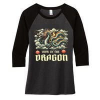 Chinese Lunar New Year 2024 Year Of The Dragon Zodiac Gift Women's Tri-Blend 3/4-Sleeve Raglan Shirt