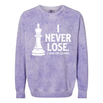 Chess Lovers Never Lose Gift Colorblast Crewneck Sweatshirt