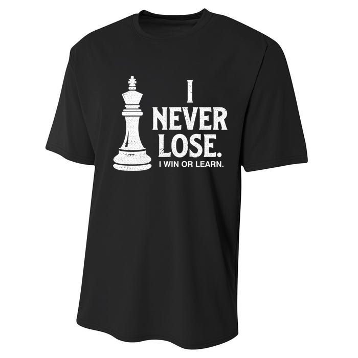 Chess Lovers Never Lose Gift Performance Sprint T-Shirt