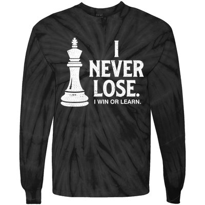 Chess Lovers Never Lose Gift Tie-Dye Long Sleeve Shirt