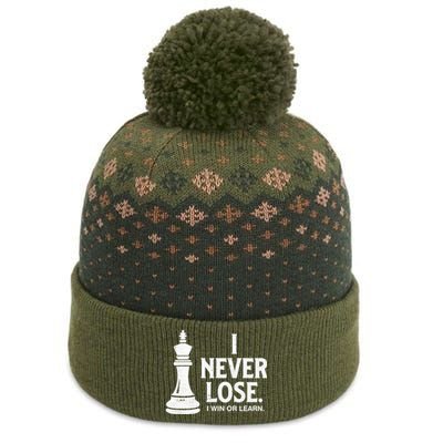 Chess Lovers Never Lose Gift The Baniff Cuffed Pom Beanie