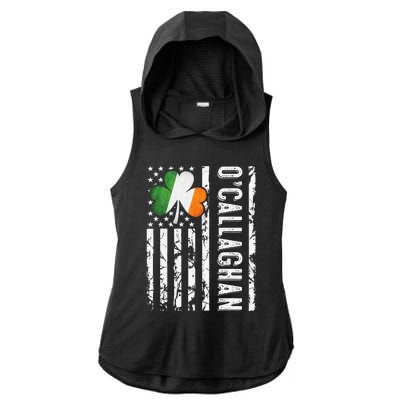 Callaghan Last Name Irish Pride Flag USA St Patrick's Day Ladies PosiCharge Tri-Blend Wicking Draft Hoodie Tank