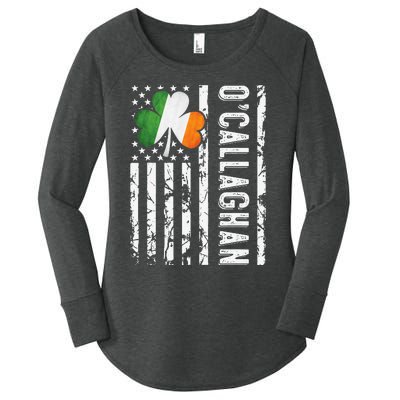 Callaghan Last Name Irish Pride Flag USA St Patrick's Day Women's Perfect Tri Tunic Long Sleeve Shirt