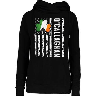 Callaghan Last Name Irish Pride Flag USA St Patrick's Day Womens Funnel Neck Pullover Hood