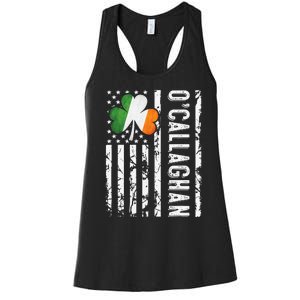 Callaghan Last Name Irish Pride Flag USA St Patrick's Day Women's Racerback Tank