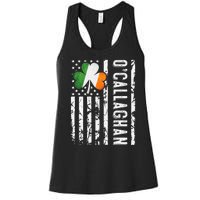 Callaghan Last Name Irish Pride Flag USA St Patrick's Day Women's Racerback Tank