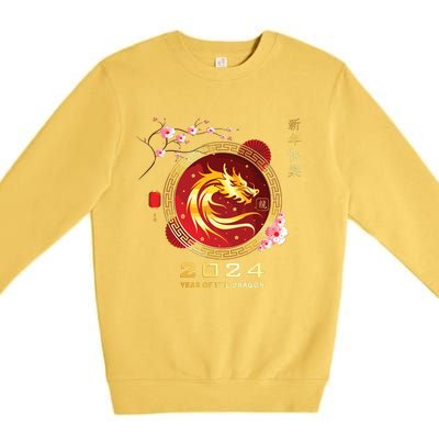 Chinese Lunar New Year 2024 Year Of The Dragon Zodiac Sign Premium Crewneck Sweatshirt