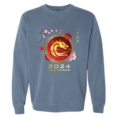 Chinese Lunar New Year 2024 Year Of The Dragon Zodiac Sign Garment-Dyed Sweatshirt